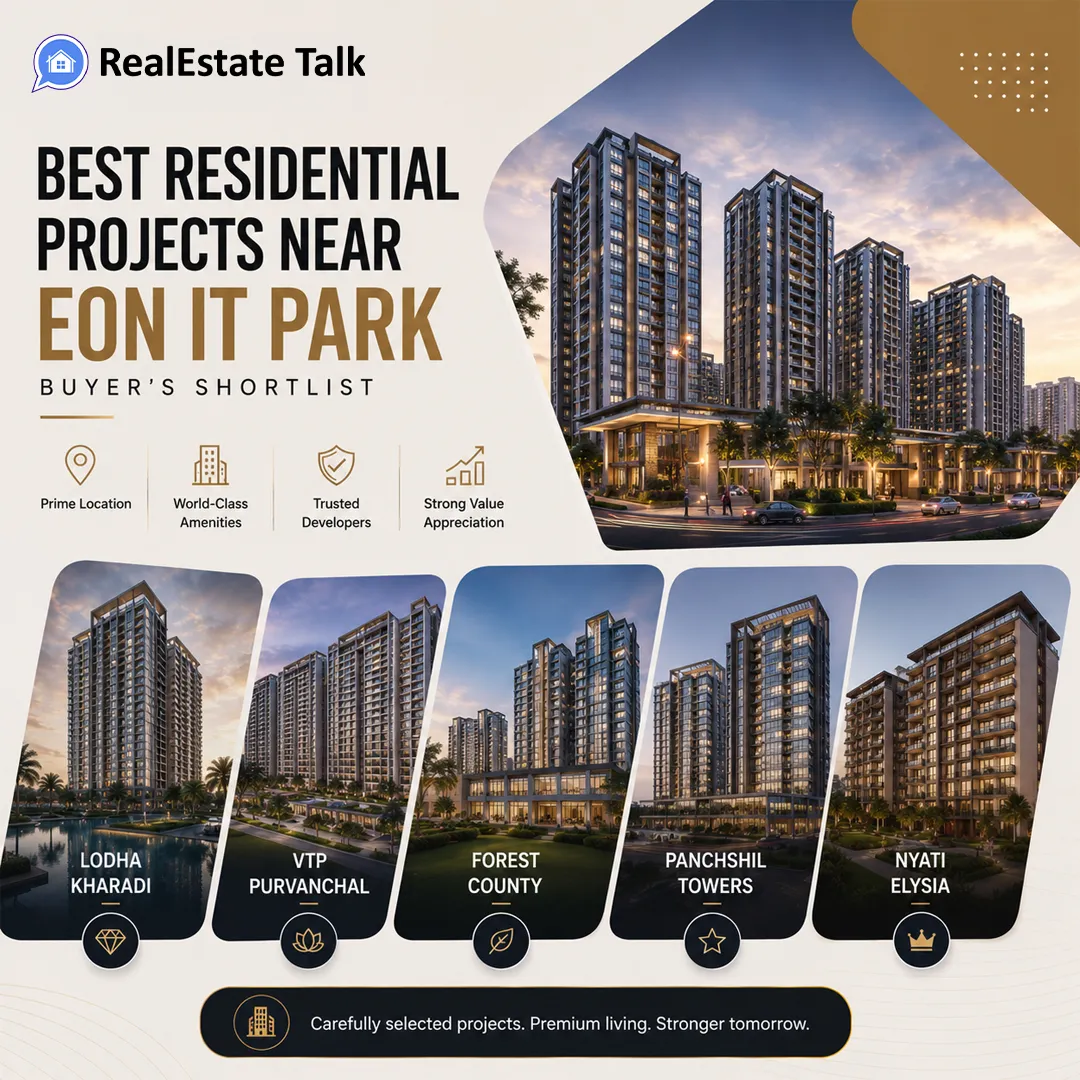 EON IT Park Kharadi Pune with nearby residential apartments and commercial buildings