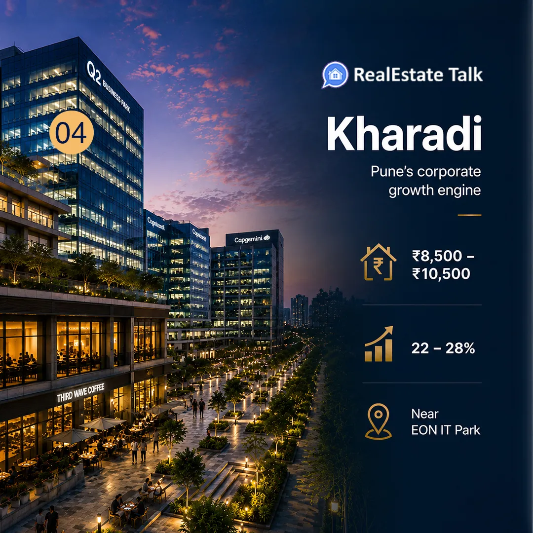4. Kharadi - Pune's Eastern IT Powerhouse Goes Premium - Top 10 Fastest Growing Locations in Pune 2026