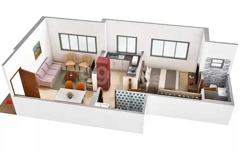 1 BHK Floor Plan