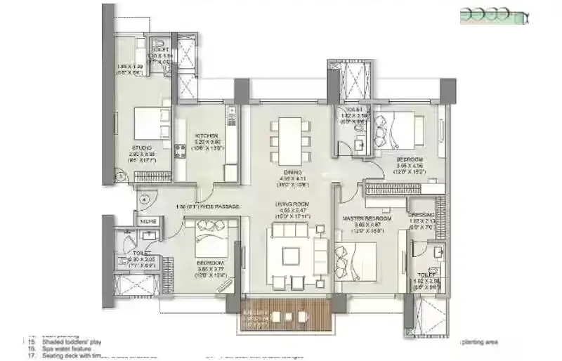 3 BHK Floor Plan
