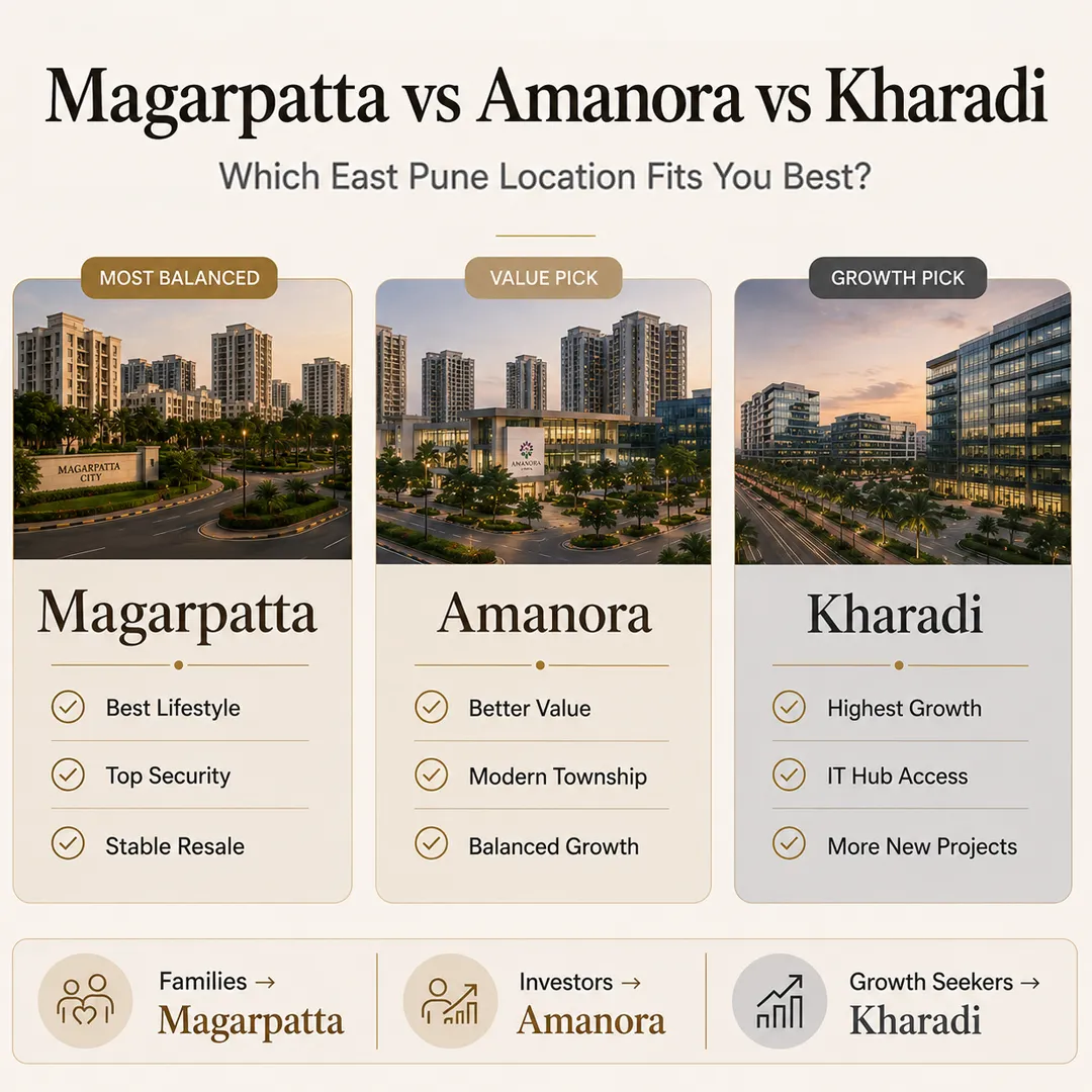 magarpatta vs amanora vs kharadi