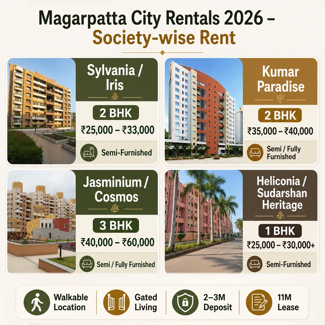 magarpatta city rentals - society wise rent