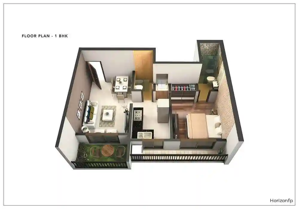 1 BHK Floor Plan